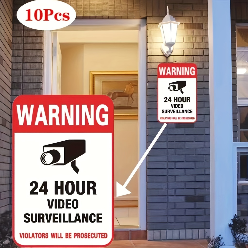 Notice Security Cameras In Use With Graphic Camera Surveillance Property  Safety Alert Caution Warning Aluminum Metal Tin 8x12 Sign Plate
