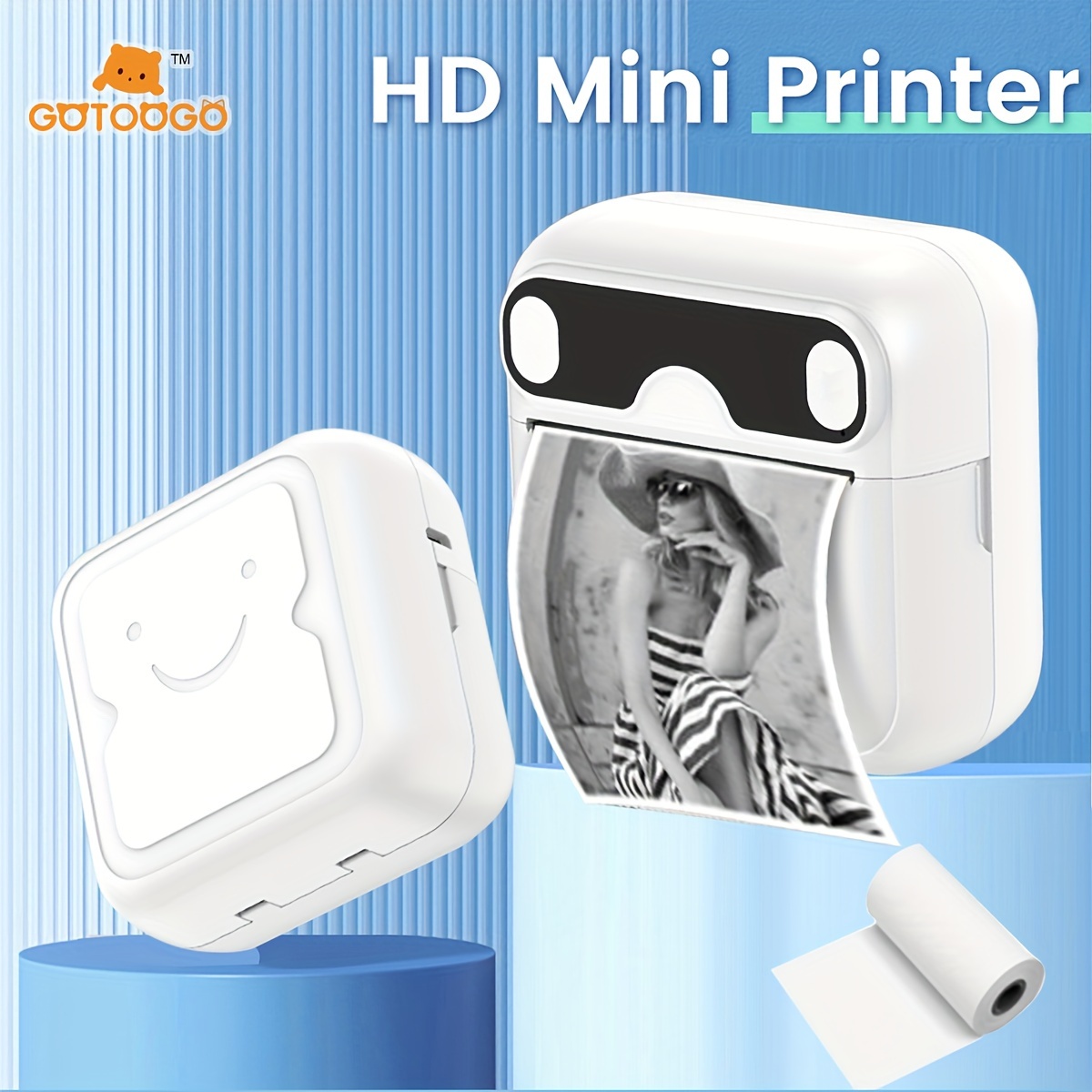 Mini Imprimante Photo Portable, HD Pocket Imprimantes Thermique