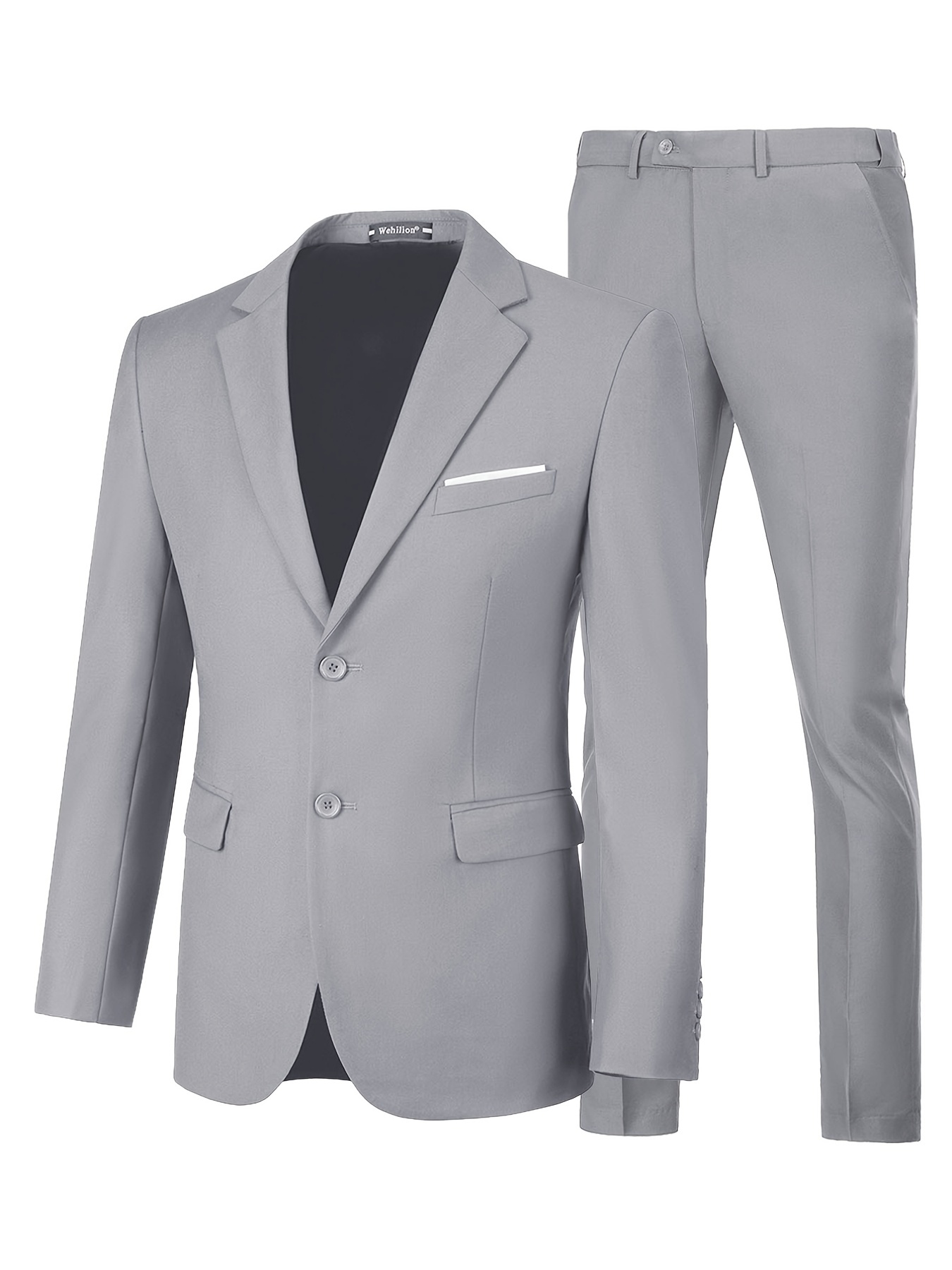 COOFANDY Men's 3 Piece Slim Fit Suits Two Button Jacket Blazer Vest Pant  Sets Prom Suit Jacket Light Grey, L at  Men's Clothing store