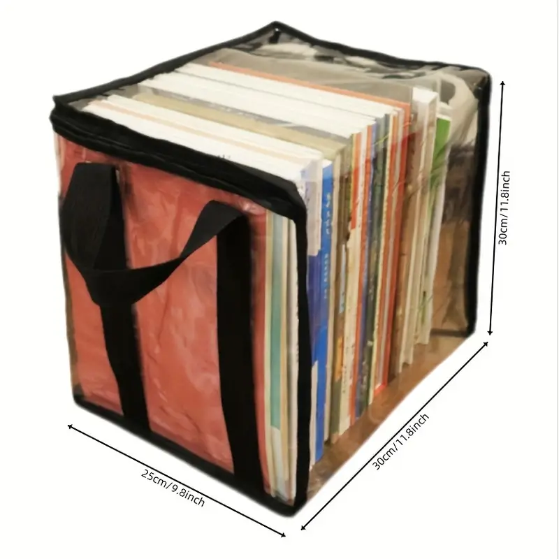 Transparent Zipper Storage Bag Foldable Book Storage Bag - Temu