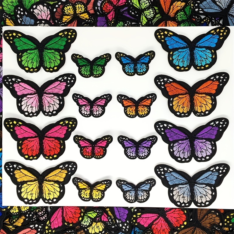  20 parches bordados de mariposa para coser, planchar sobre  mariposas, parches, apliques, ropa, insectos, pegatinas para prendas de  vestir, bricolaje, vaqueros, insignias, abrigos : Arte y Manualidades