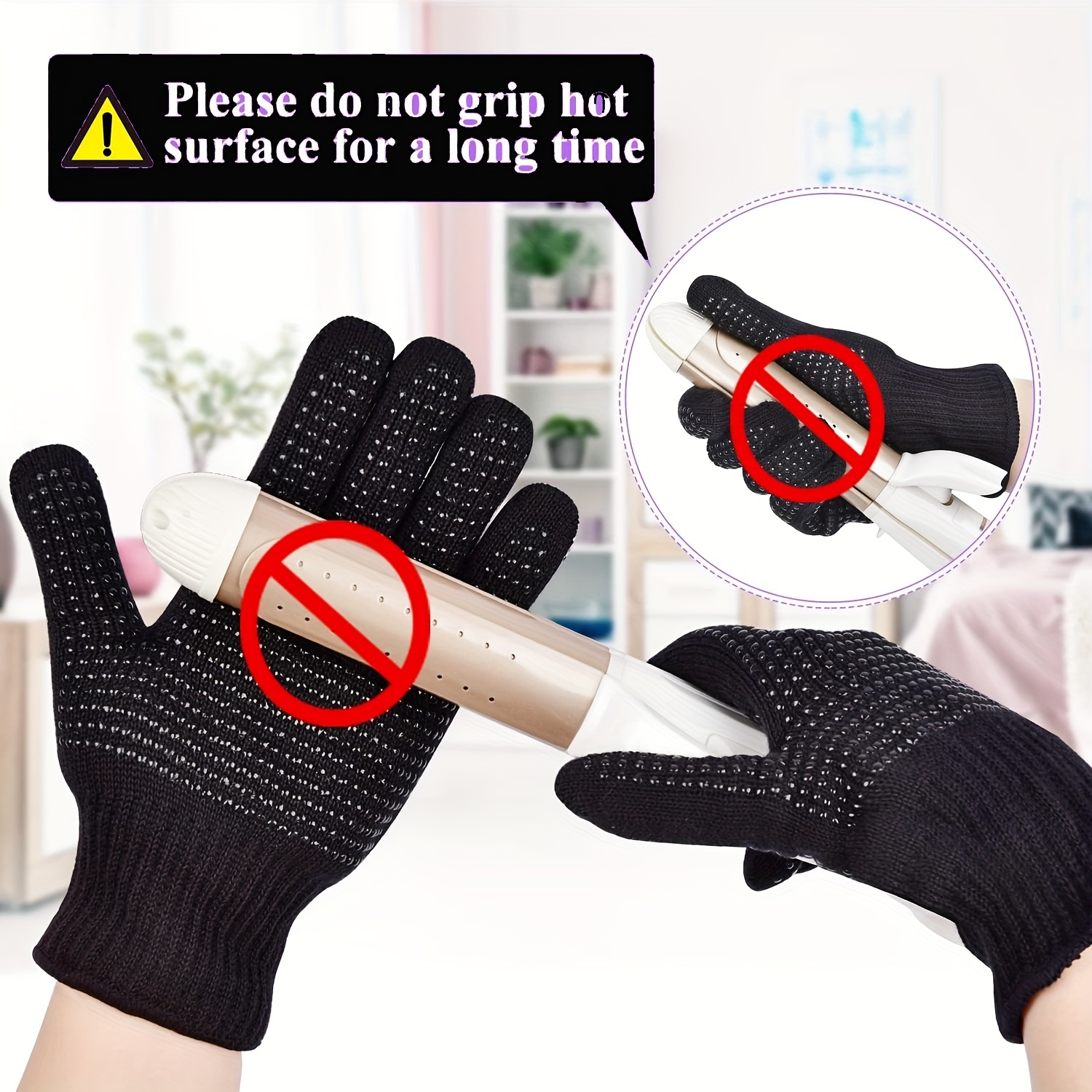 Heat Resistant 3 Finger Mittens For Barber Hair Styling And - Temu