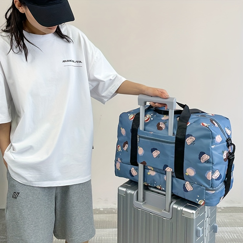 Cartoon Candy Print Airplane Bag Versatile Zipper Duffle Bag Travel Luggage  Handbag, Shop On Temu And start Saving