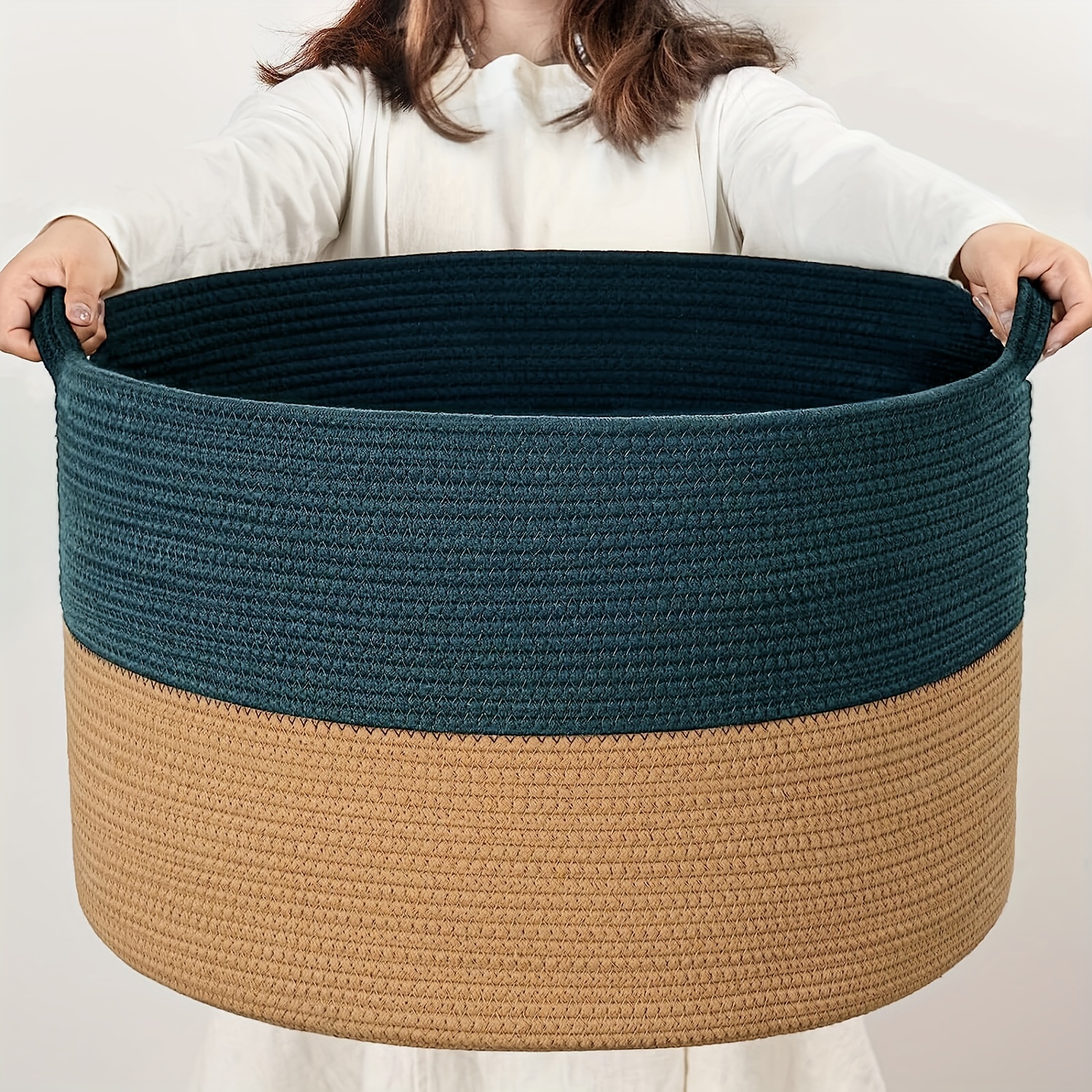 Rope Woven Storage Baskets Clothes Organizing Large Blanket - Temu