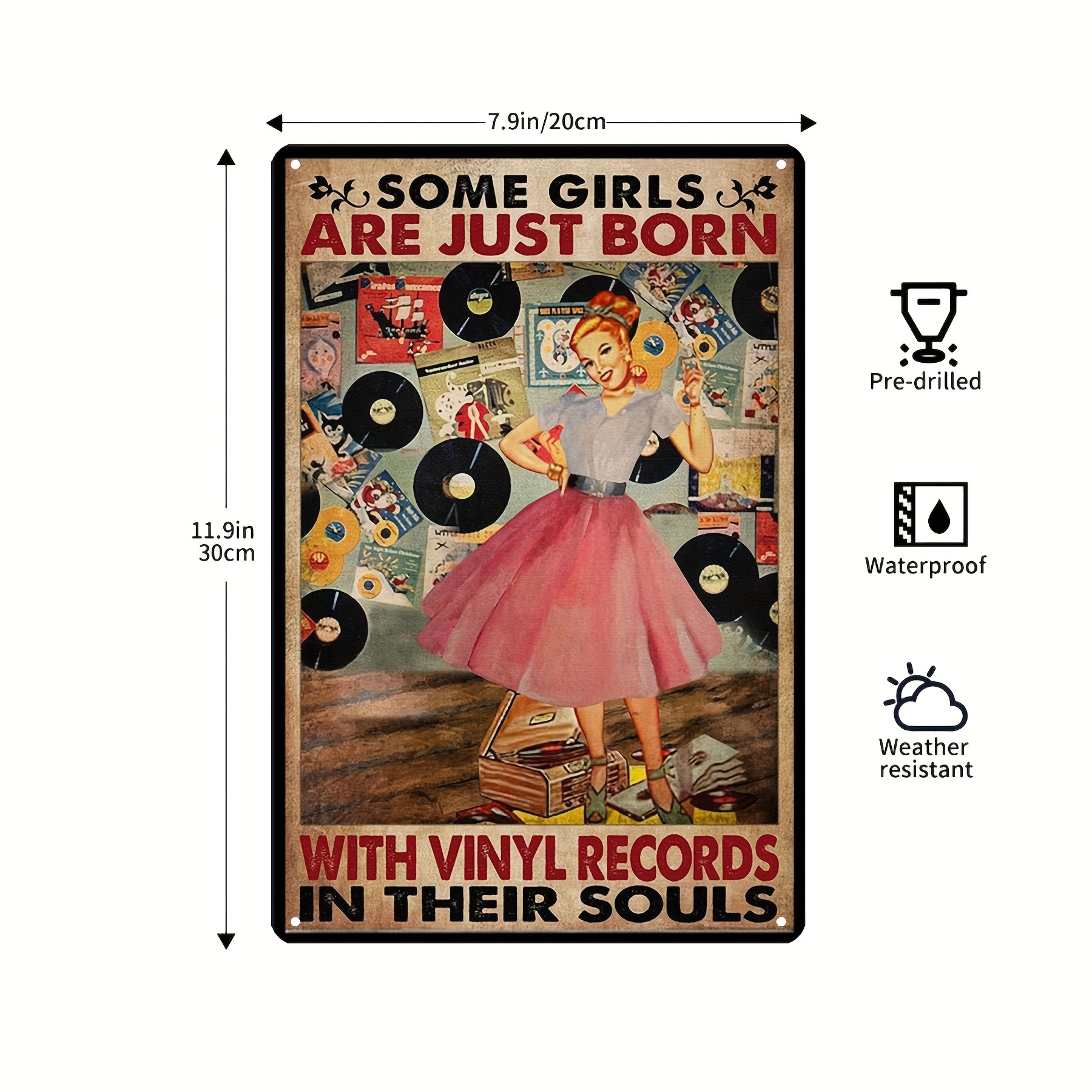 Girls Style Retro Art Metal Tin Sign,some Girls Are Just Born Retro Style  Poster, Wall Art Decor Metal Sign12x16 Inch