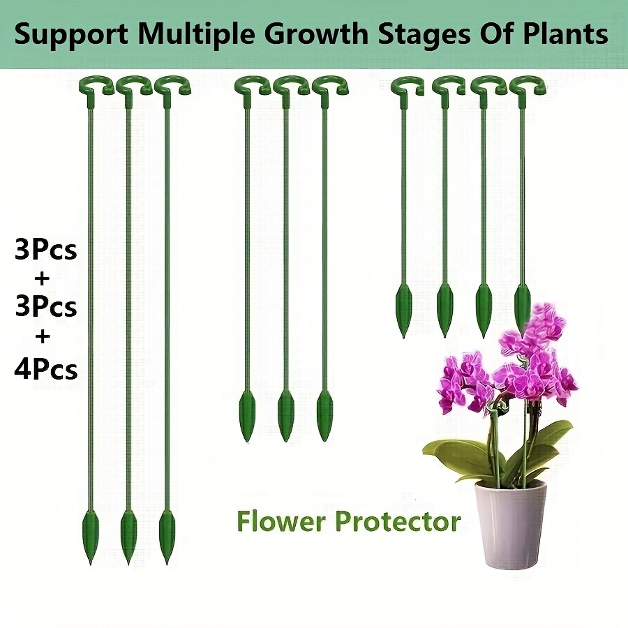

10pcs Plant Support Stakes: Garden Single Stem Flower Plant Support For Amaryllis, Orchid, Peony, Tomato & More!