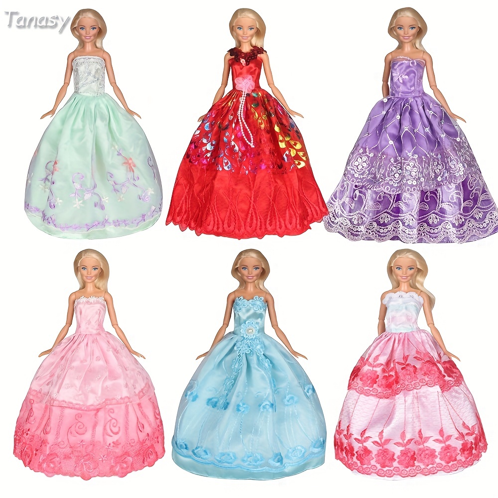 Handmade Wedding Doll Dress Princess Evening Party Ball Long - Temu