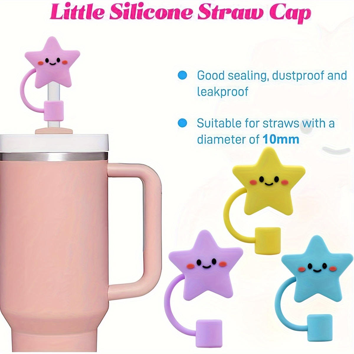 Pink Star Straw Topper