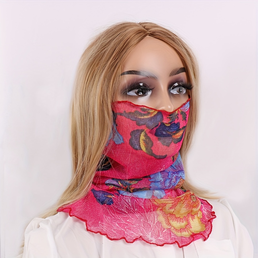 Leopard Printed Sunscreen Neck Scarf Fashion Versatile Mask Sun Protection Neck Gaiter, Neck Warmer Street Windproof Full Neck Cover unisex Scarf
