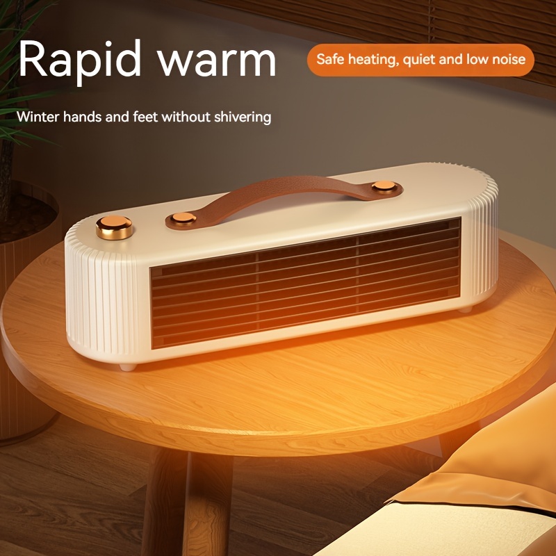 1pc Space Heater, 800W Indoor Portable Electric Heater, PTC Ceramic Fast  And Safe Heating, Small Room Heater With Heating And Fan Mode, Suitable For