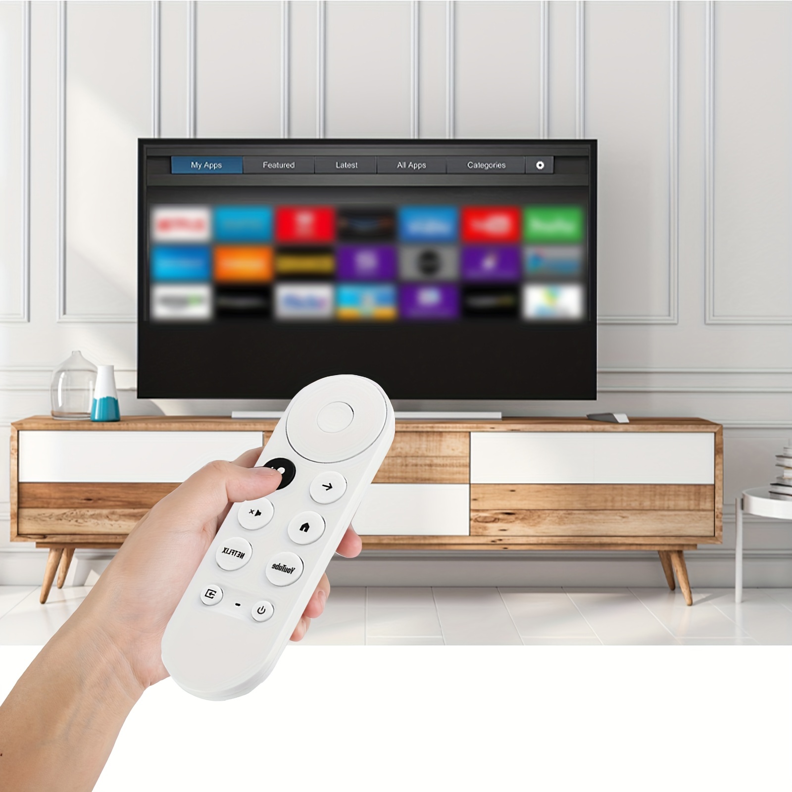 Nouveau Télécommande Vocale pour Google Chromcast TV 2020 Snow 4K G9N9N  GA01920, avec Netflix et  Buttons