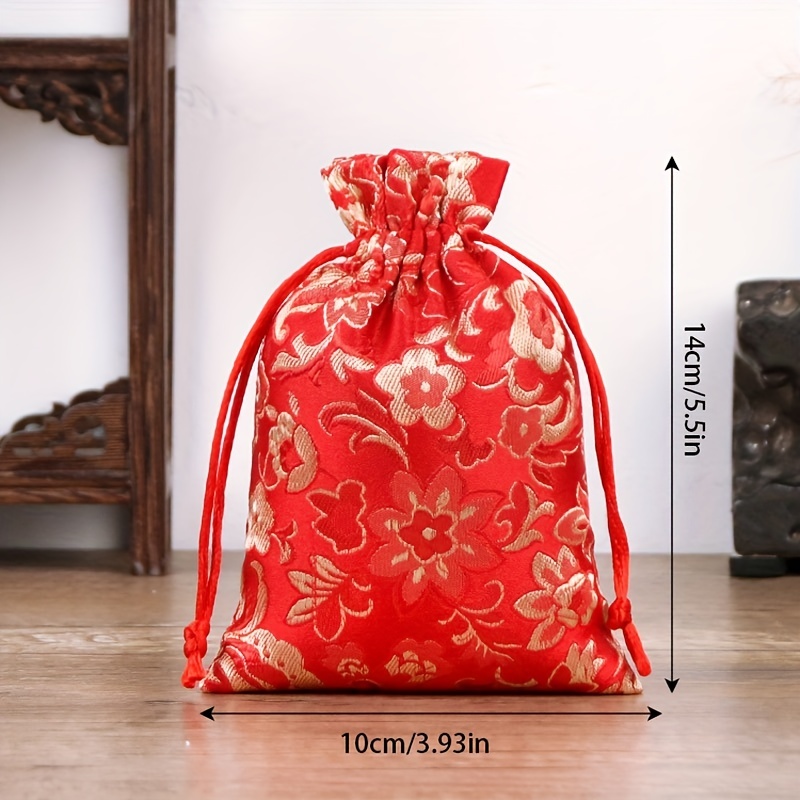 1pc Chinese Style Ethnic Drawstring Pocket Jewelry Gift Wedding