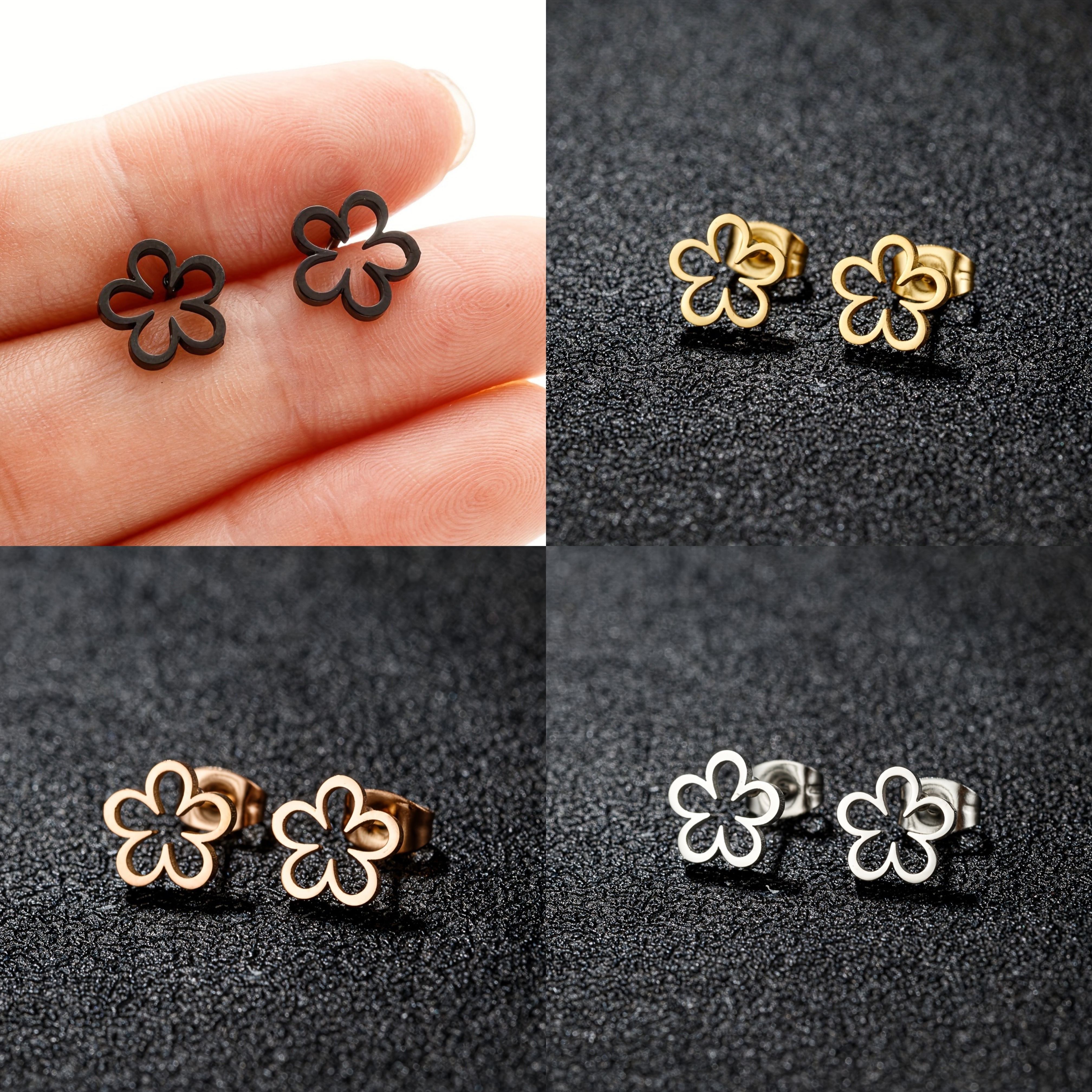 Cute stainless hot sale steel earrings