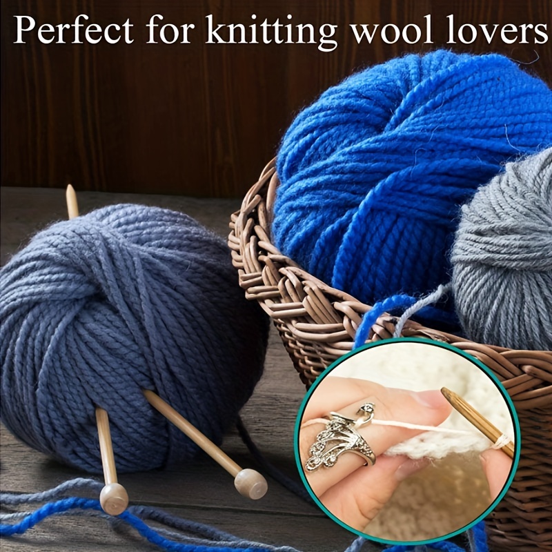 Adjustable Knitting Loop Crochet Ring Open Finger Ring Yarn - Temu