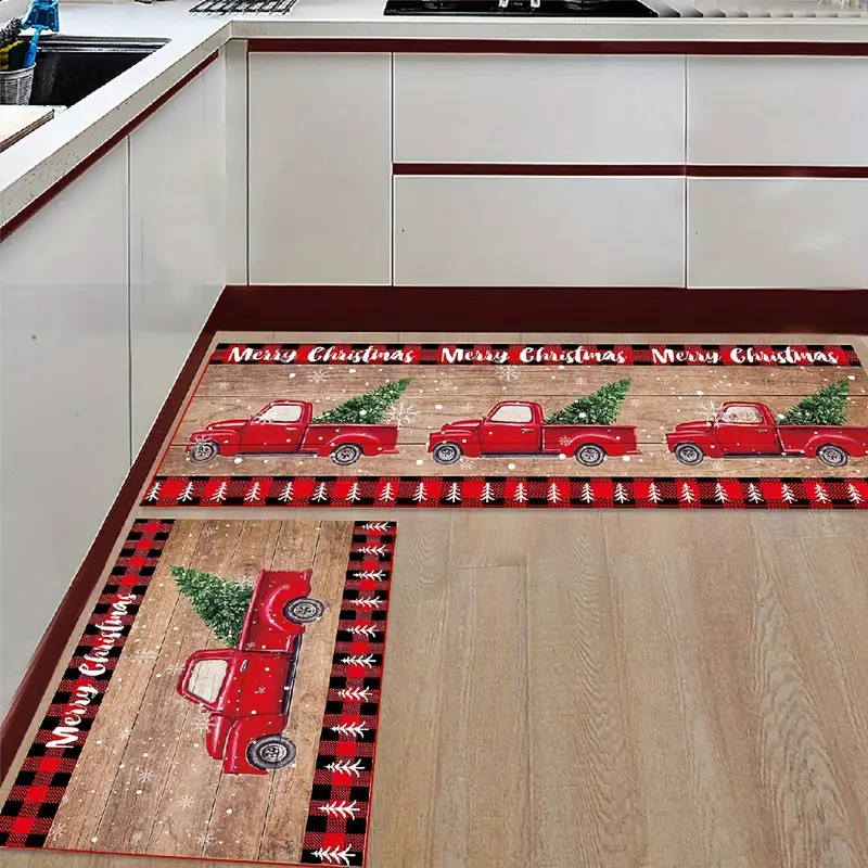 2 Teile/satz Buffalo Plaid Weihnachten Teppiche Matten Set - Temu Austria