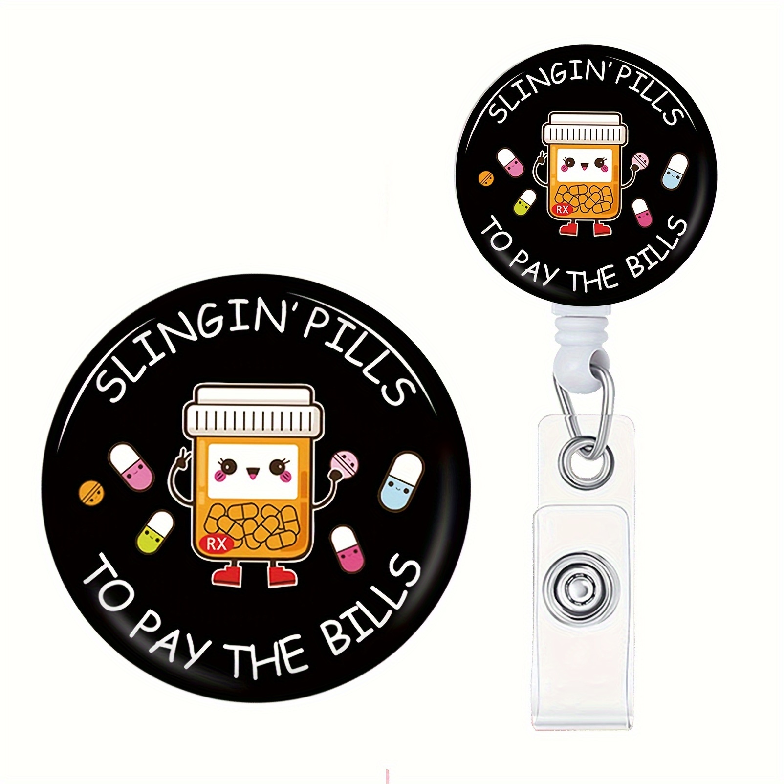 Pharmacy Badge Reels Retractable Badge Holders Id Badge - Temu