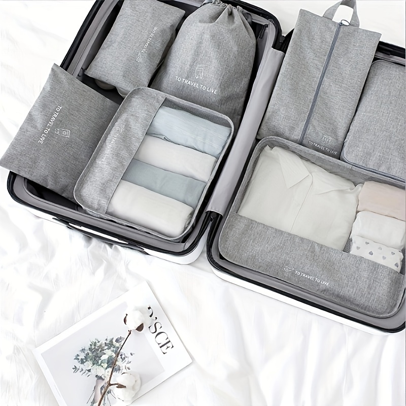 Portable 6Pcs/set Travel Storage Bag Set Luggage Clothes Tidy Organizer  Wardrobe Suitcase Pouch Case Shoes Packing Cube Bags