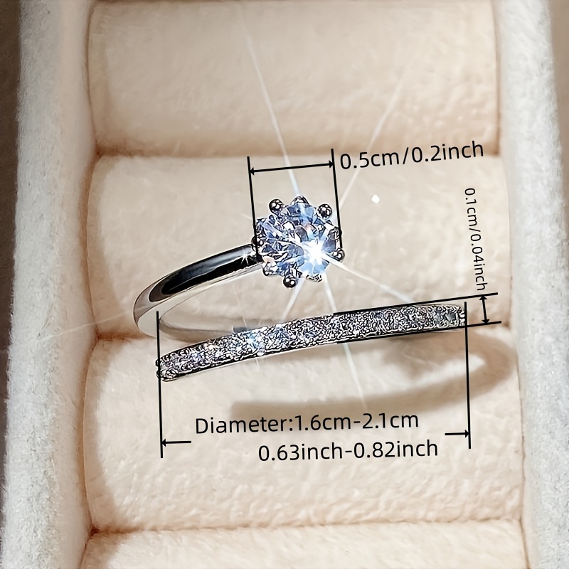 A Delicate Five-claw Set Zirconia Lady's Adjustable Ring | Perfect For Anniversary Gifts And Casual Party Wear