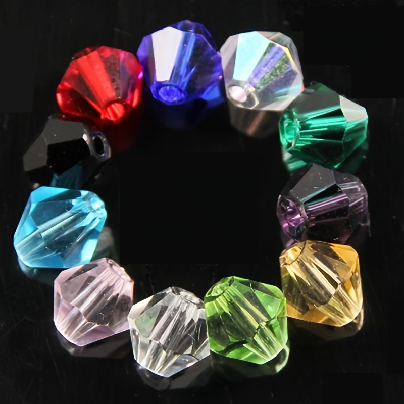 100pcs 6mm Colorful Bicone Loose Crystal Beads for Jewelry Making Supplies