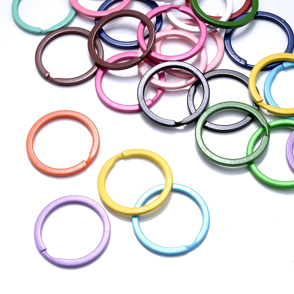 

Lot de 10 Anneaux de Porte-clés en Multicolore de 30mm - Boucles Plaquées Durables pour Bijoux DIY et Artisanat de Porte-clés