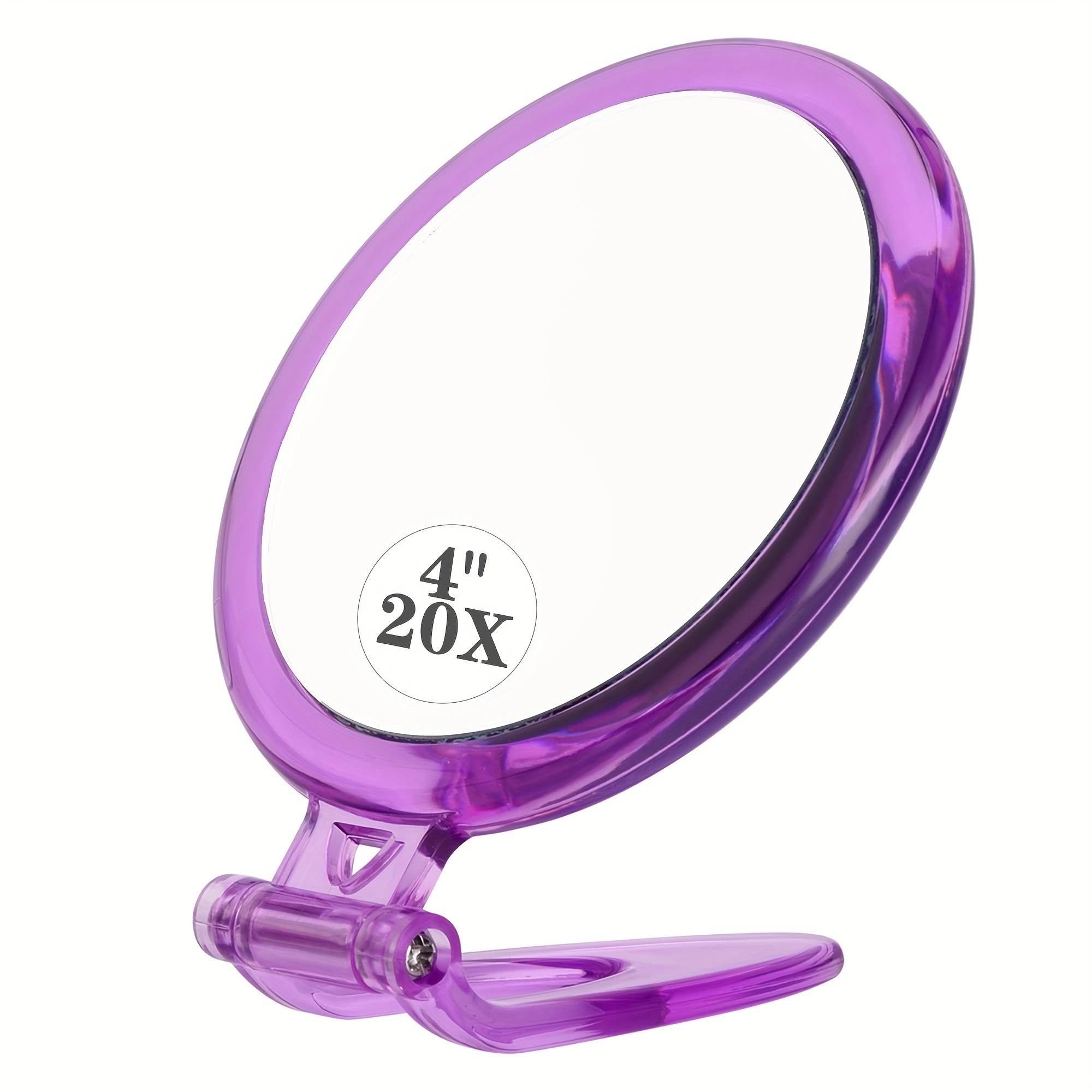 Espejo de aumento 20X, espejo de * caras, aumento 20X/1X, espejo de  maquillaje plegable con soporte de mano, uso para aplicación de maquillaje,  pinz