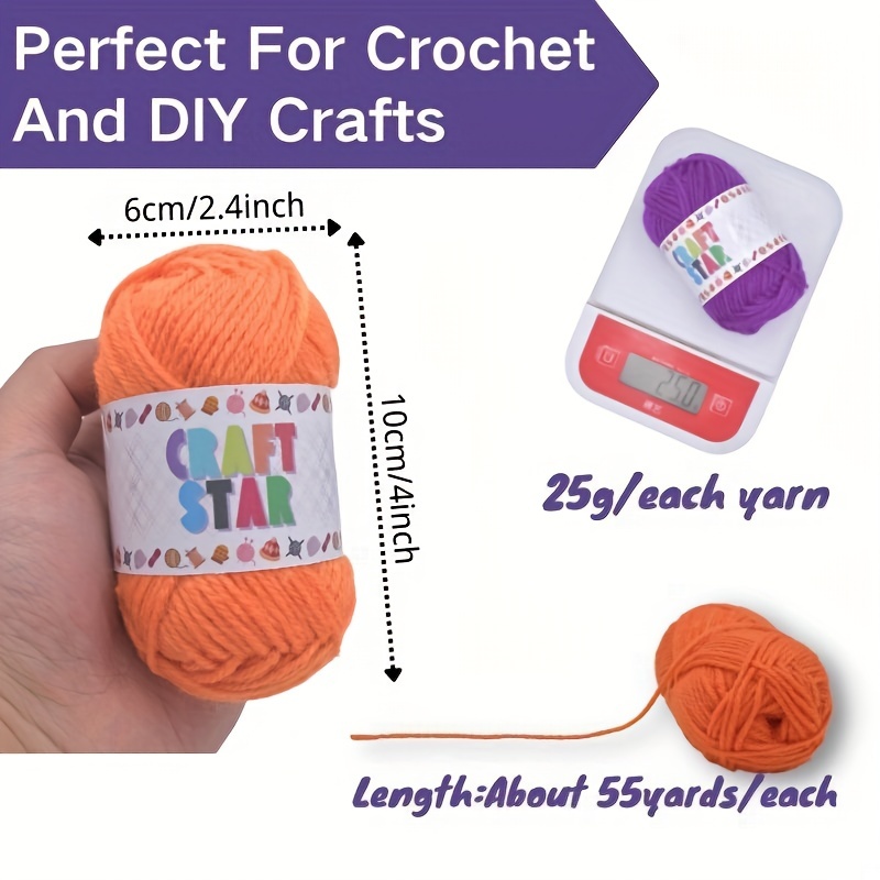 2 Pcs Crochet Yarn, Feels Soft 280 Yards Assorted Colors 4ply Acrylic Yarn,Yarn for Crochet & Hand Knitting-Light Pink