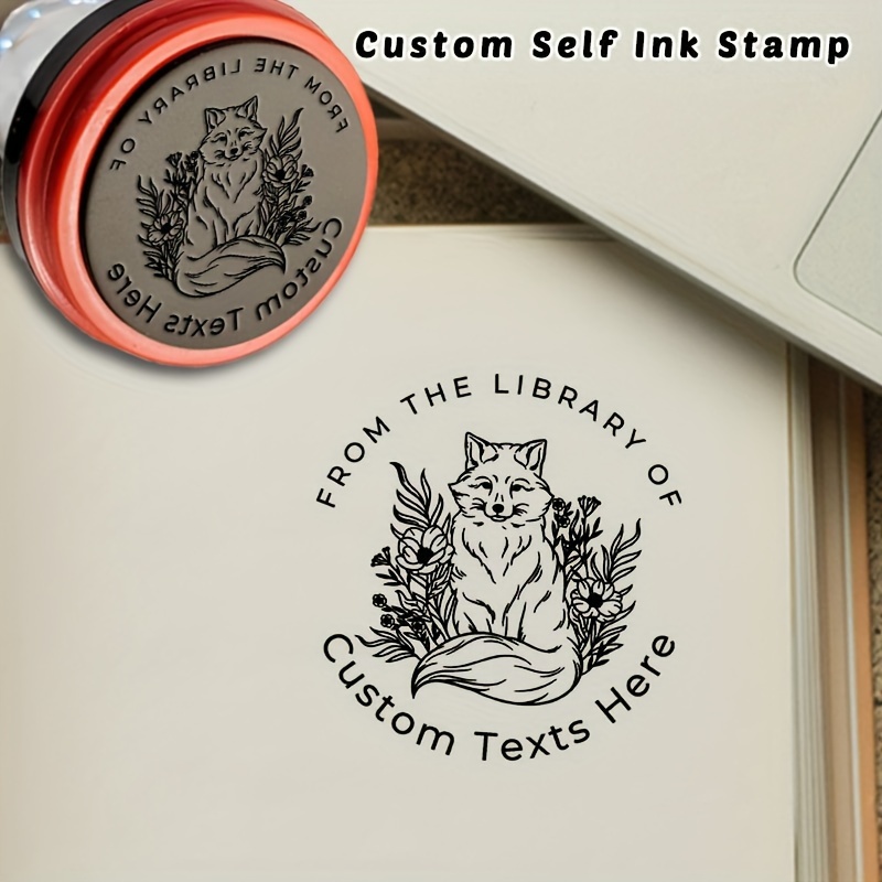 Personalized Custom Name Book Library Stamp, from The Library of self  Inking Round Stamp, Tree Design Stamp Red, Black , Purple, Blue, Light  Blue