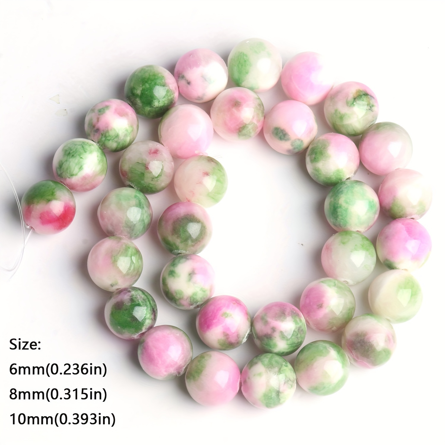 Natural Stone Beads Green Purple Persian Jade Round Loose Beads For Jewelry  Making DIY Charm Bracelets Making 4-12MM