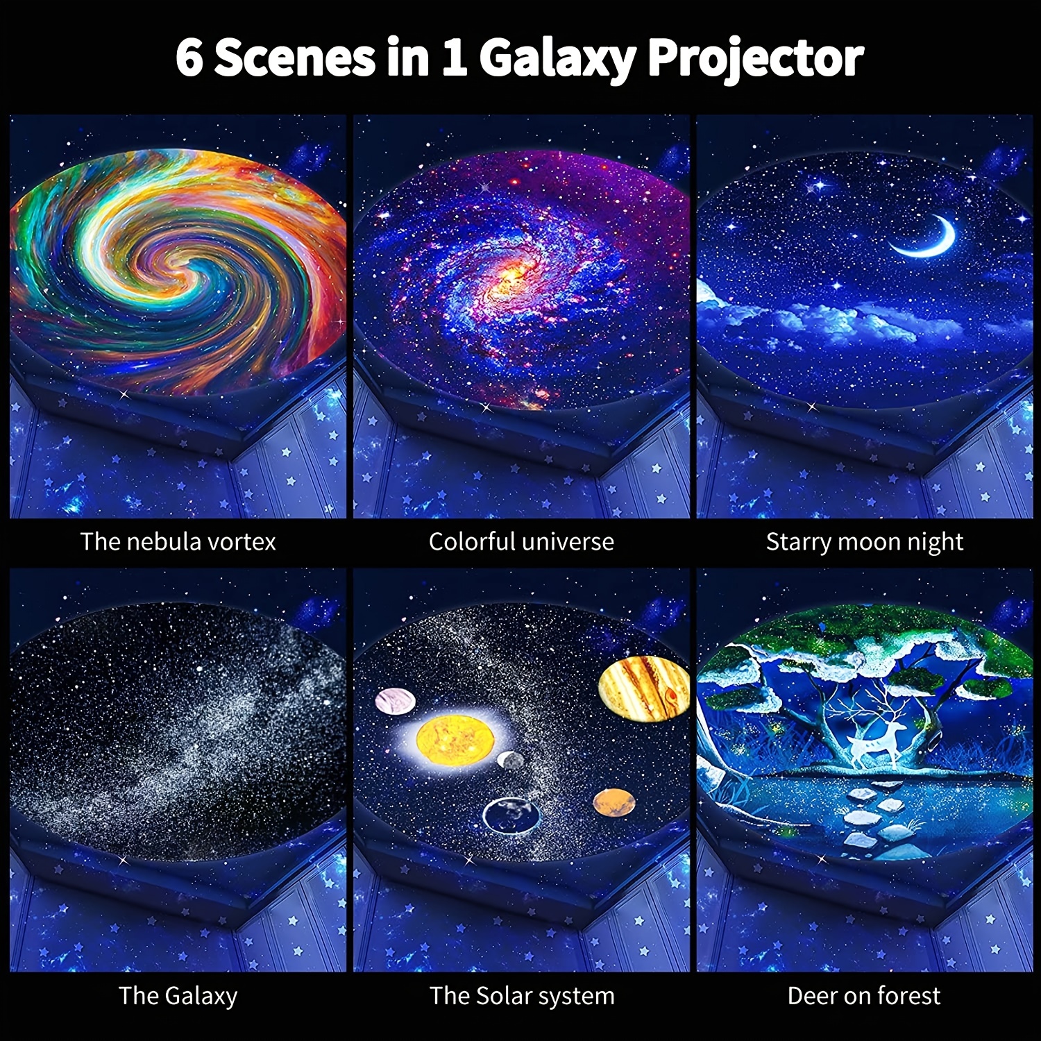 Acheter Projecteur LED étoiles 6 en 1, veilleuse, planétarium, galaxie,  projecteur étoilé