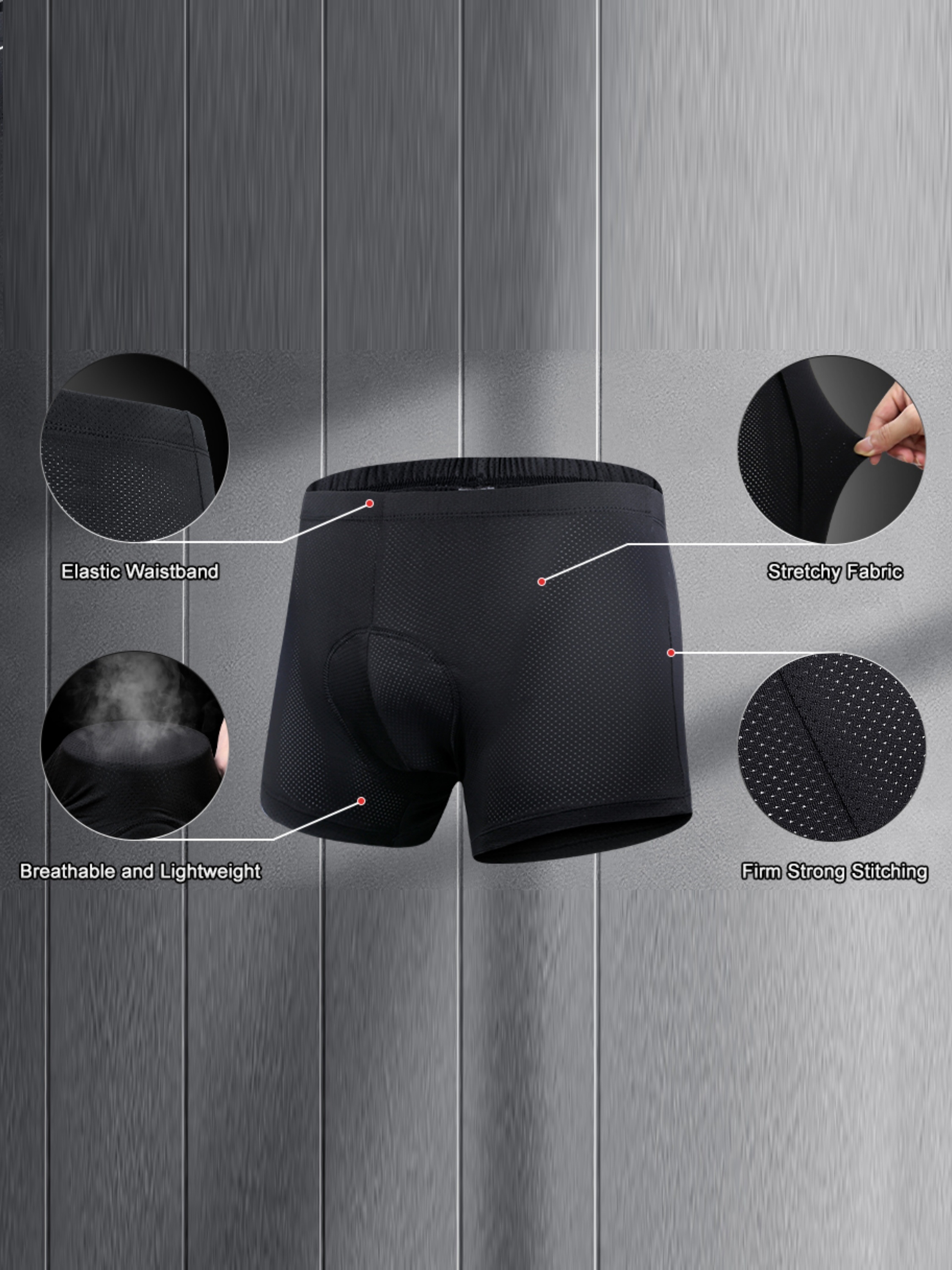 Men Cycling Underwear Shorts Lightweight Breathable 5D Padded MTB