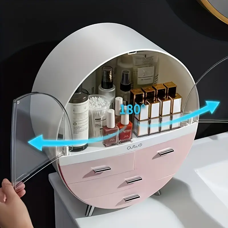 1pc dustproof cosmetic storage box desktop multi layer drawer storage box cosmetic lipstick eyebrow pencil storage container large capacity makeup organizer vanity decor Product details 2