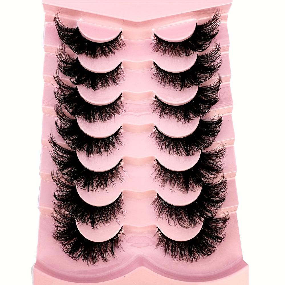 7 Pairs Of Eye 3d Mink Eyelashes With Wings, Natural And Realistic, Messy, Long And False Eyelashes, Soft False Eyelashes