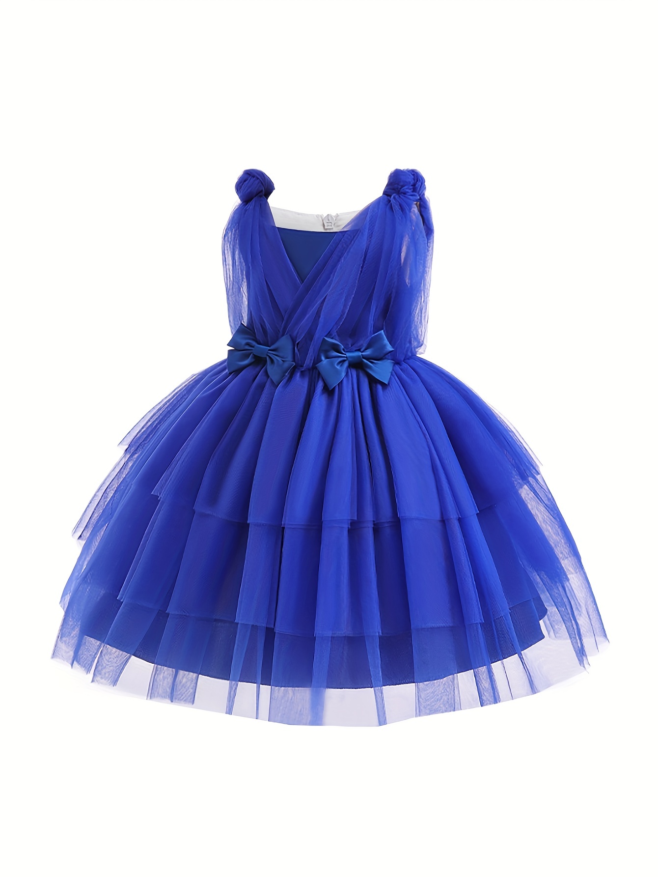 Vestito Da Principessa Carino Per Bambine, Abito Tutu A Strati Con  Decorazioni A Fiocco Per Ragazza Di Compleanno, Vestito Estivo Per Feste  Per