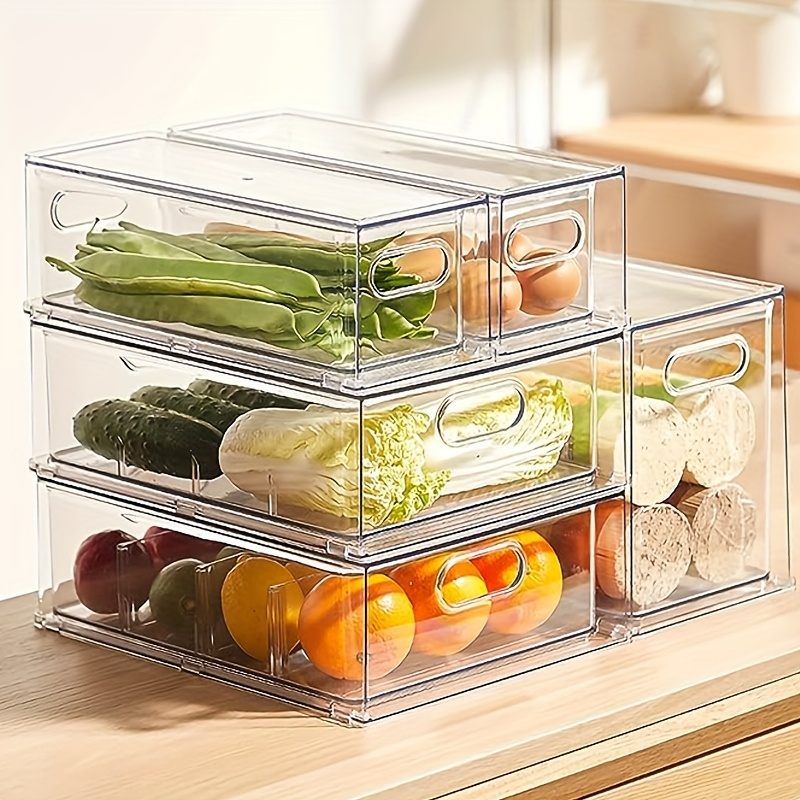Clear Refrigerator Organizer Bins Stackable Food Storage - Temu