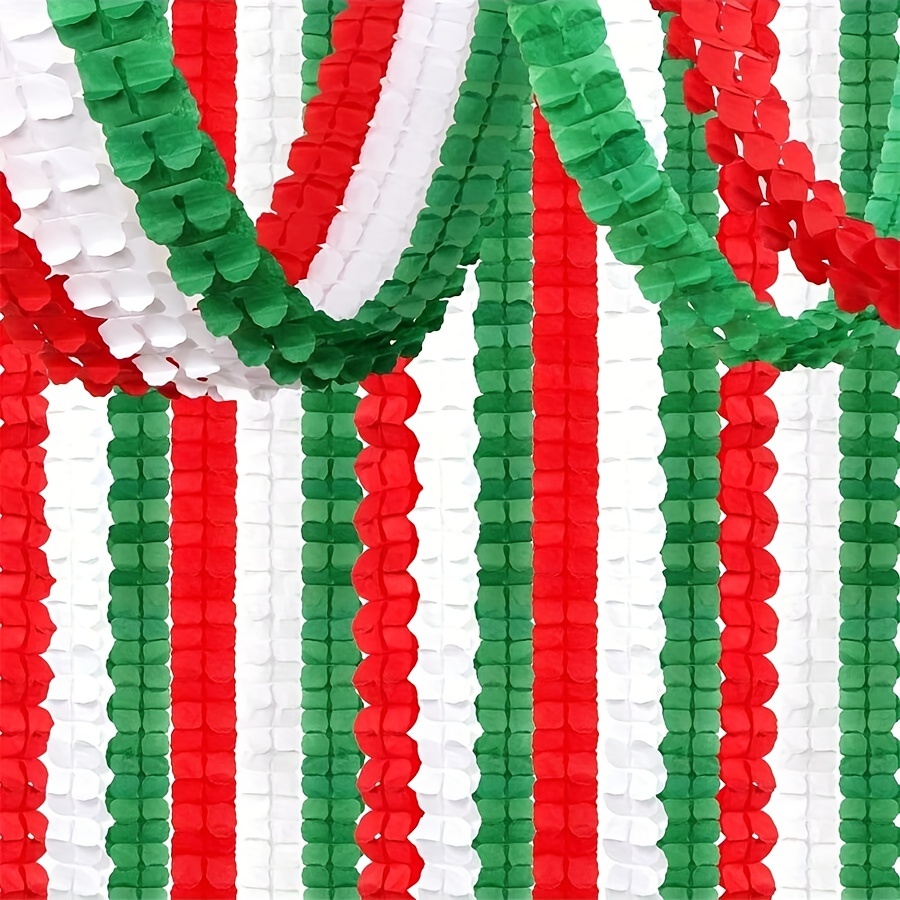 3 pack red green and white party decoration christmas paper streamers christmas decor christmas party decor supplies