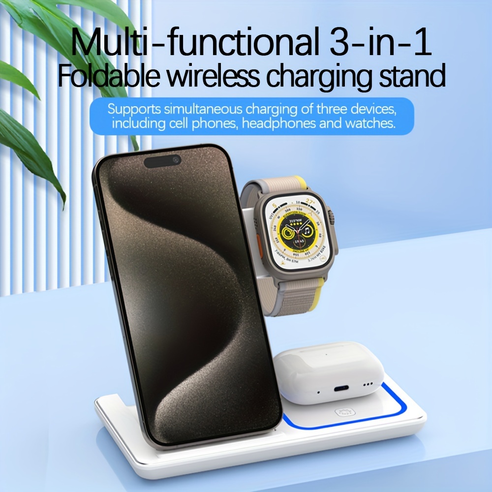 3 In 1 Wireless Charger Stand Pad Iphone 14 13 12 11 X - Temu Austria