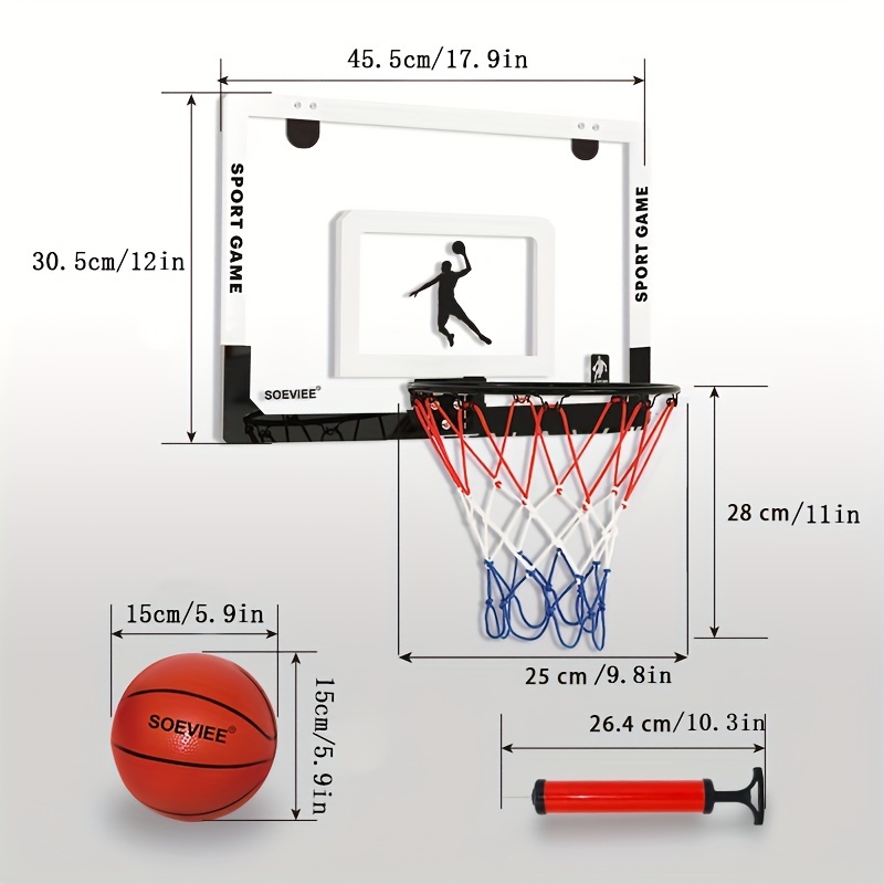 Indoor Mini Basketball Hoop Backboard Kids Toy Game Birthday Gifts w/  5'' Ball