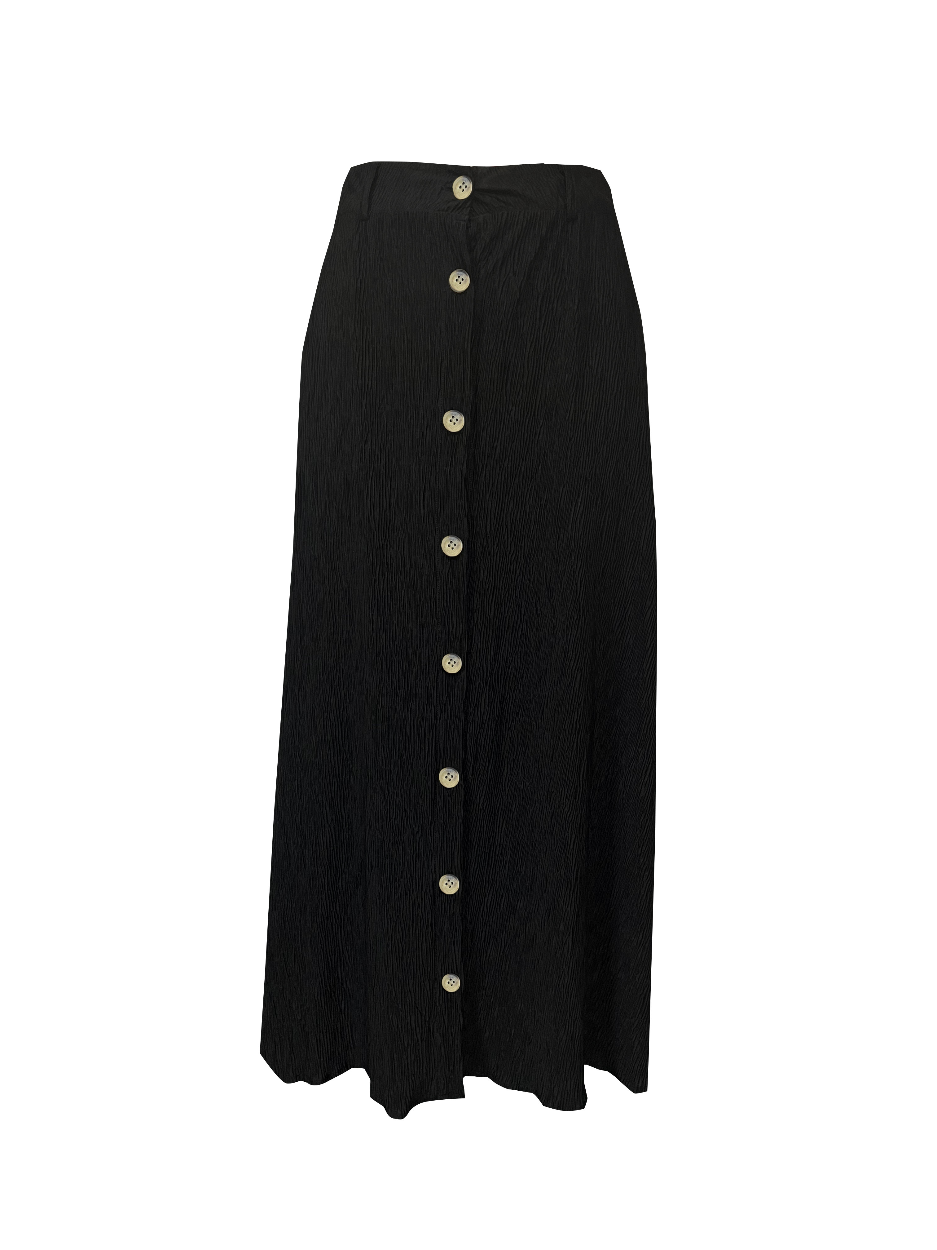 Plus size black button up cheap skirt