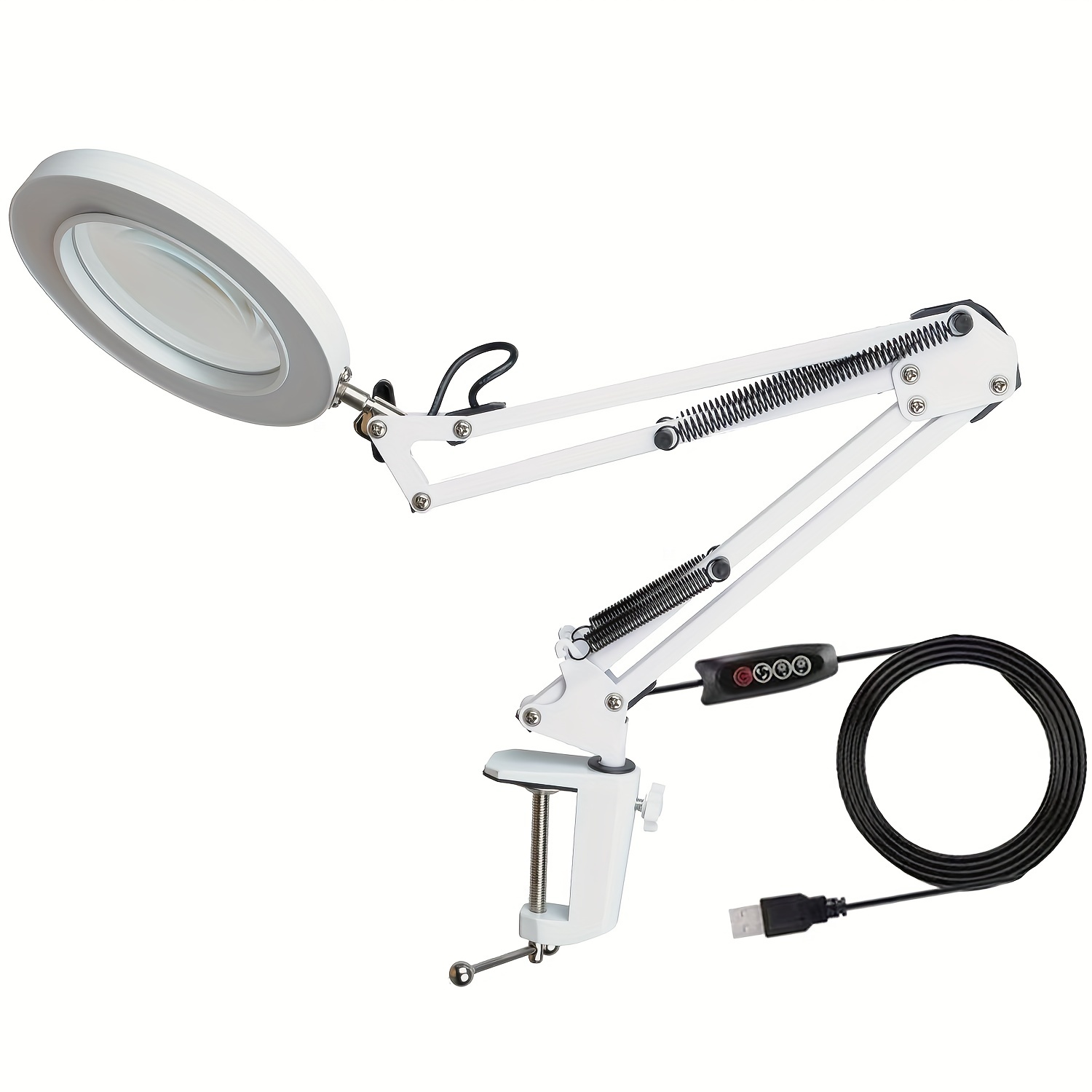 10X Magnifying Glass Desk Light Magnifier LED Lamp Reading Lamp With  Base&Clamp