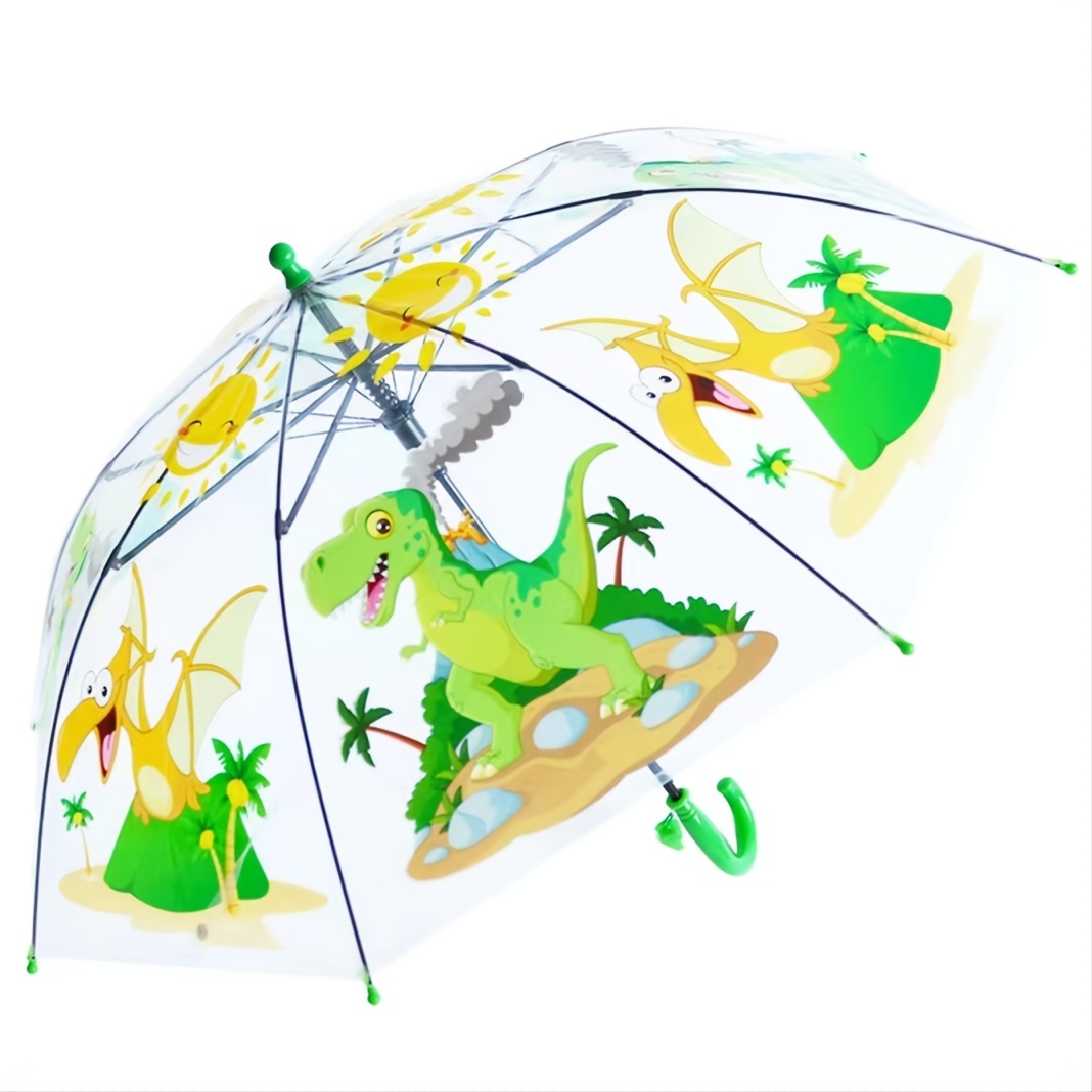 1pc Kids Umbrella Transparent Cartoon Long Handle Umbrella Kindergarten Princess Umbrella For Elementary Boys Girls Auto Umbrella