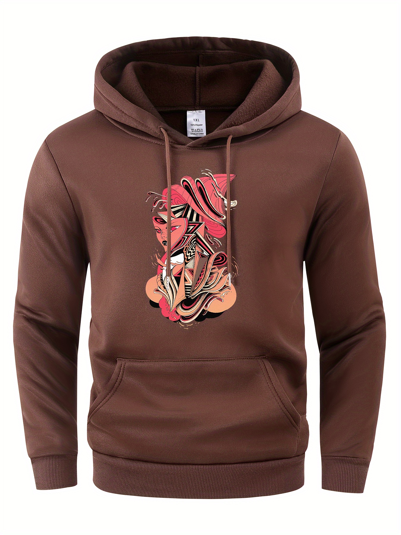 plus size men's anime girl print hoodies stylish Temu United