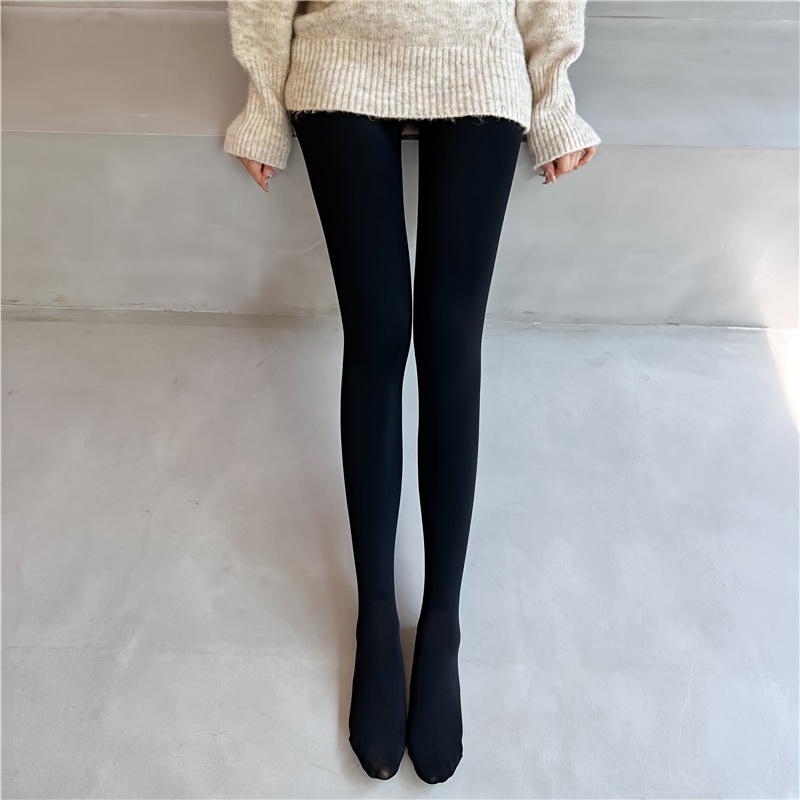 Allasfun Woman Winter Fall Oversized Pantyhose Cotton Denim Tunic