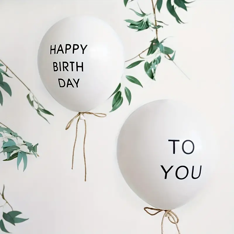 White Happy Birthday Word Breastmilk Glue Balloon Happy - Temu Canada