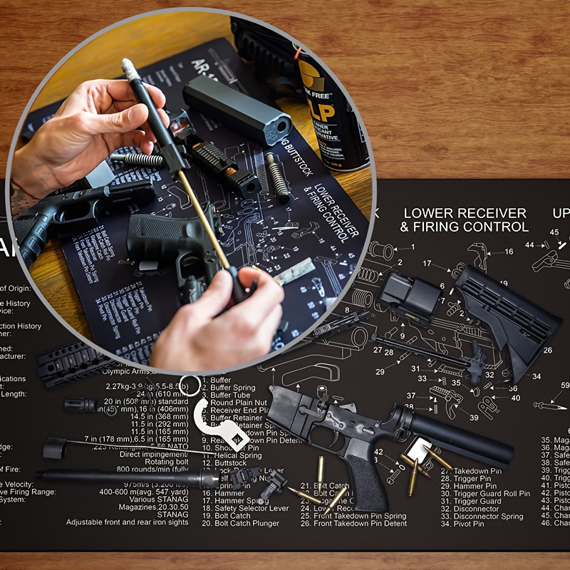 Gun Cleaning Mat AR15 AK47 glock p220 p226 CZ-75 Rubber Rifle