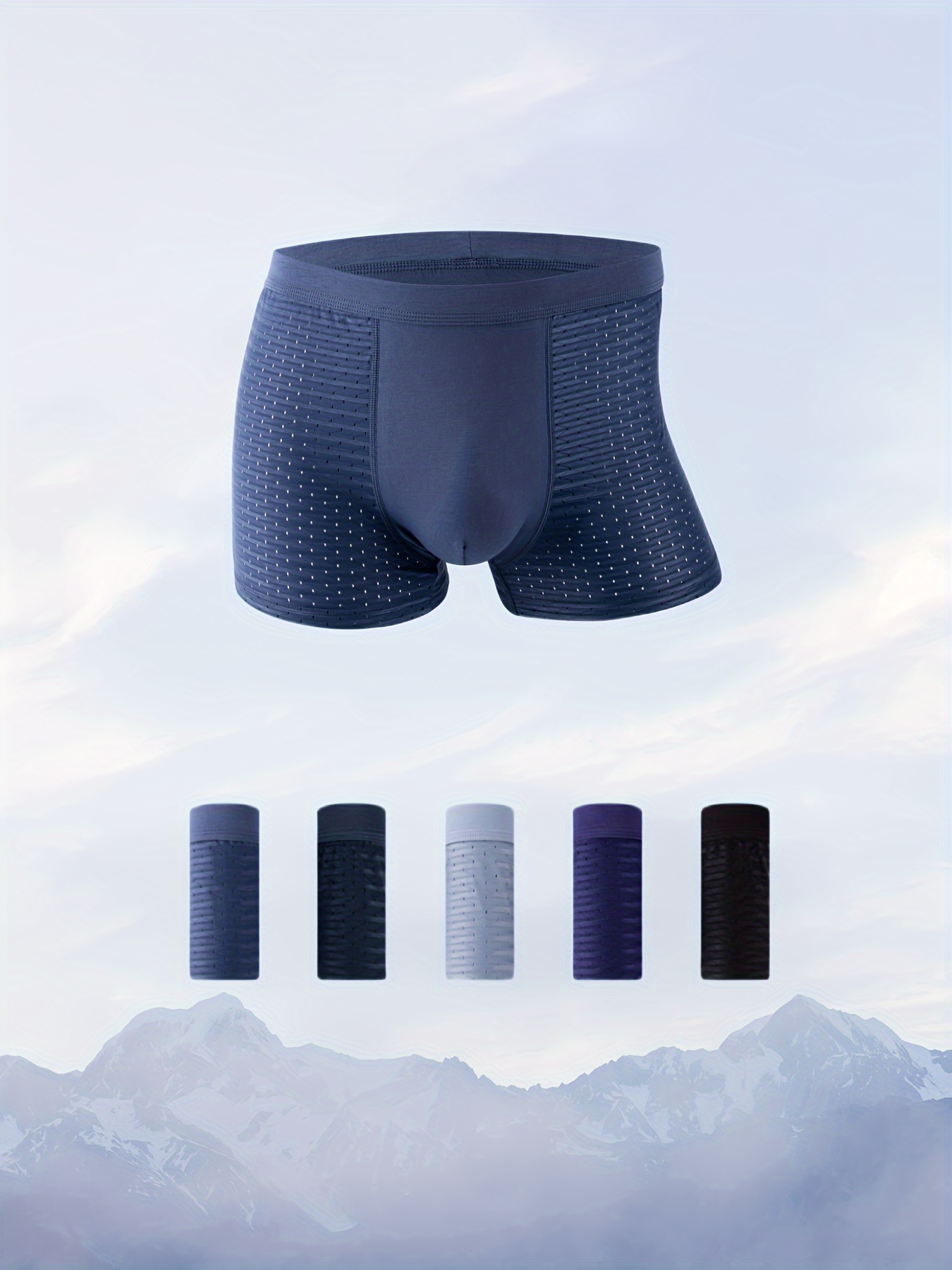 Men's Solid Color Briefs Underwear Quick drying Mesh Ice - Temu