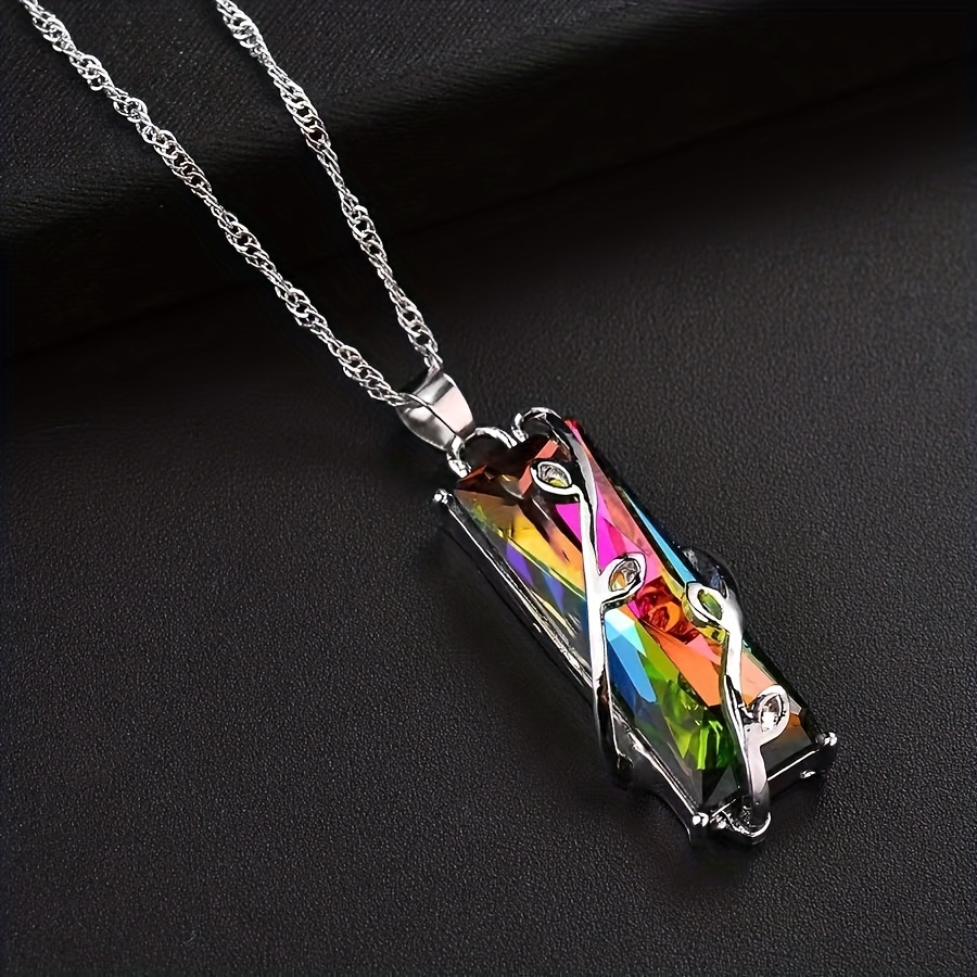 

Colorful Crystal Branch Pendant Necklace Fine Jewelry Gift For Women