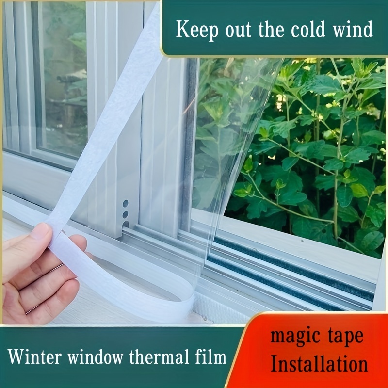 Film isolant thermique transparent pour fenêtre - Coupe-vent - Protection  contre le froid - Avec fermeture Velcro - 150 x 180 cm