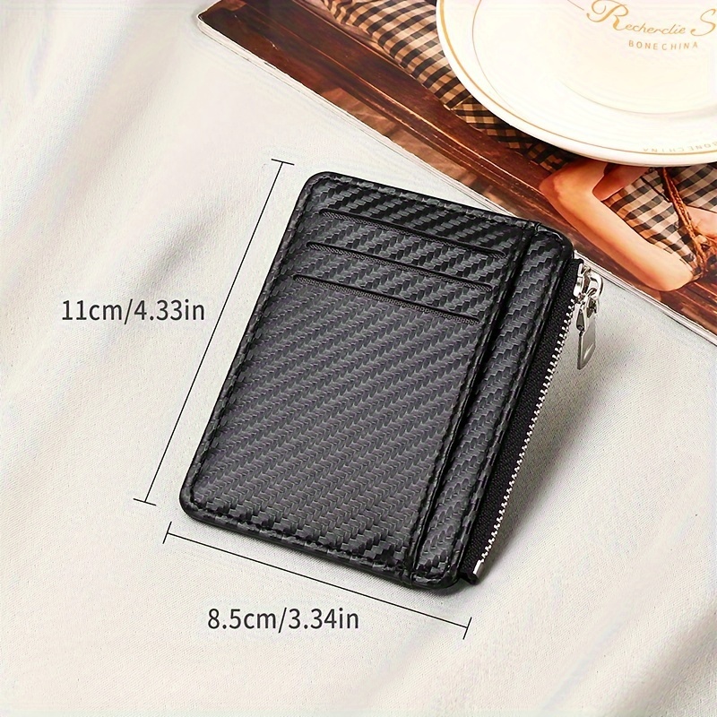 TEMU 1pc Pu , Small Zipper Wallet, For