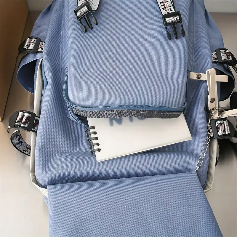 Backpack Male Female High School Students Cool Large Capacity Bookbag Male  Female Students Light Waterproof Backpack Five-piece Set With Gorilla  Pendant And Chain - Temu