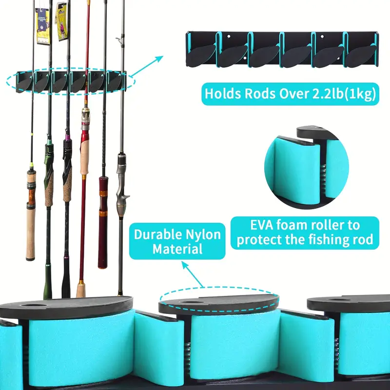 Vertical Fishing Rod Rack Wall Mounted Fishing Rod - Temu